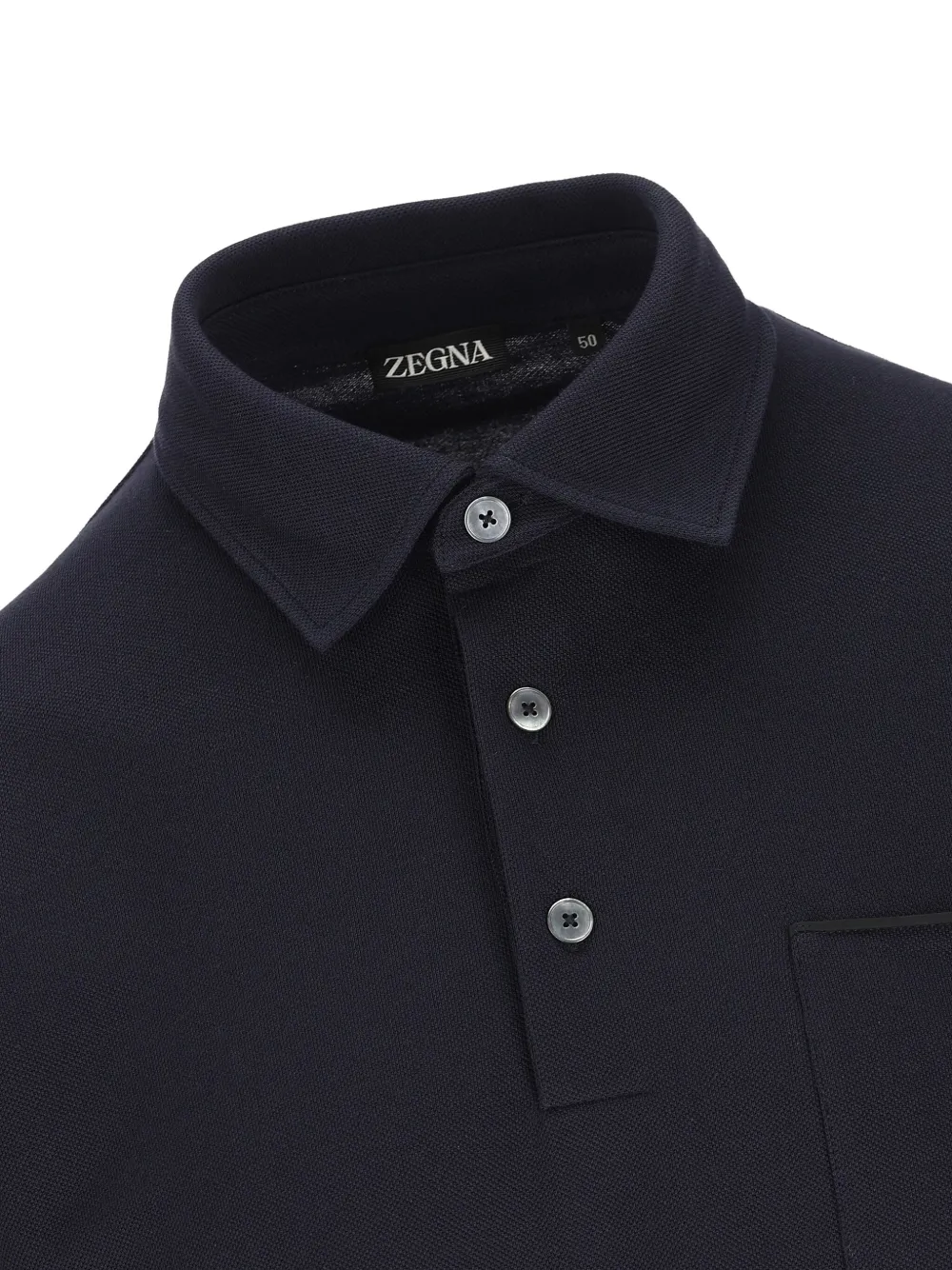 Zegna Pocket Polo Shirt In Blue