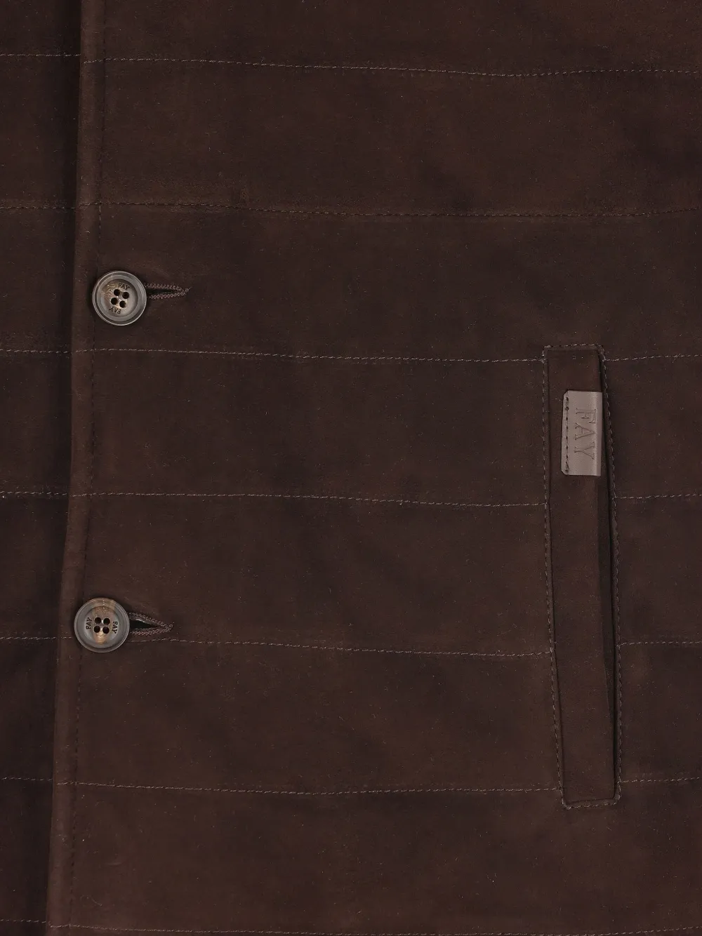 Fay Logo-patch Suede Gilet In Brown