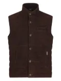 Fay logo-patch suede gilet - Brown