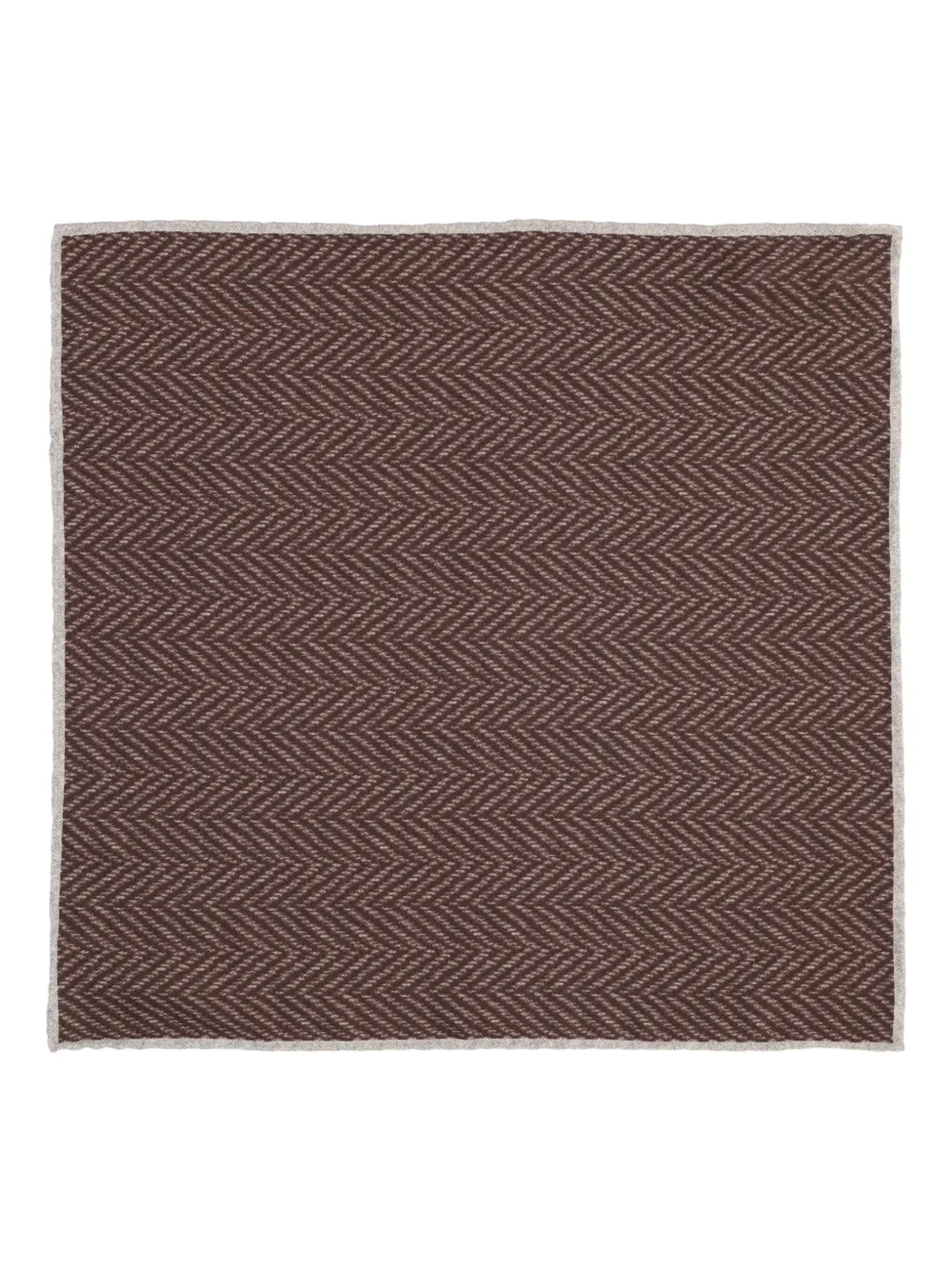 Brunello Cucinelli herringbone-pattern pocket square | Brown | Image 1