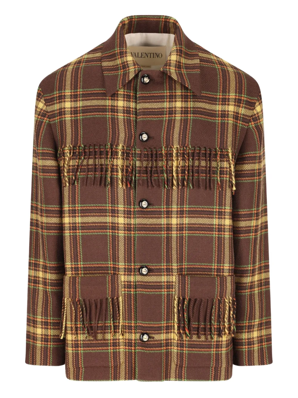 Valentino Garavani Giacca-camicia a quadri - Marrone