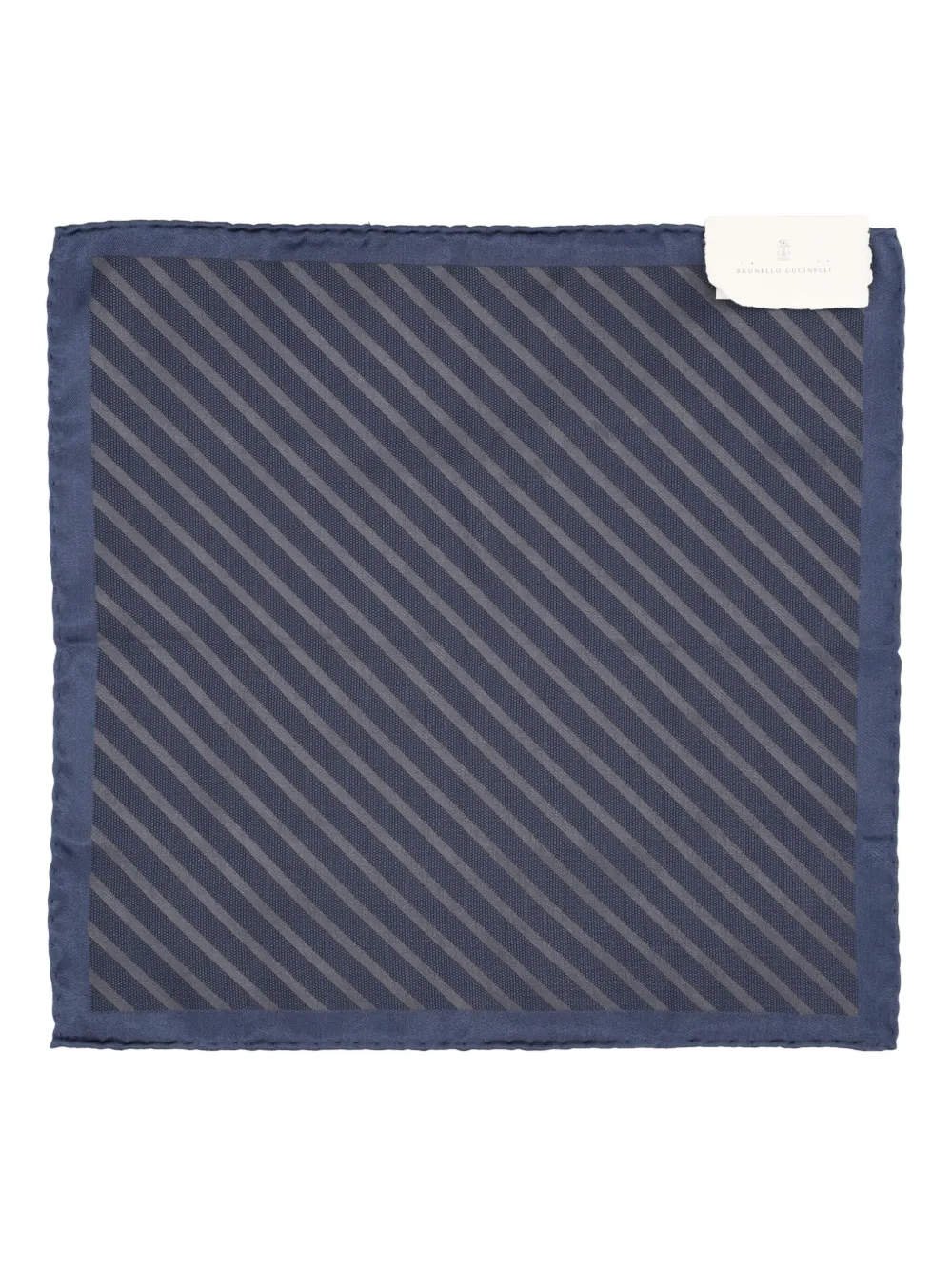 Brunello Cucinelli Striped Pocket Square In Blue