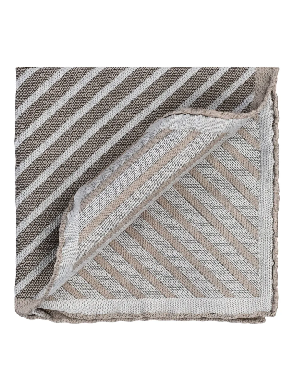 Brunello Cucinelli striped pocket square | Grey | Image 1