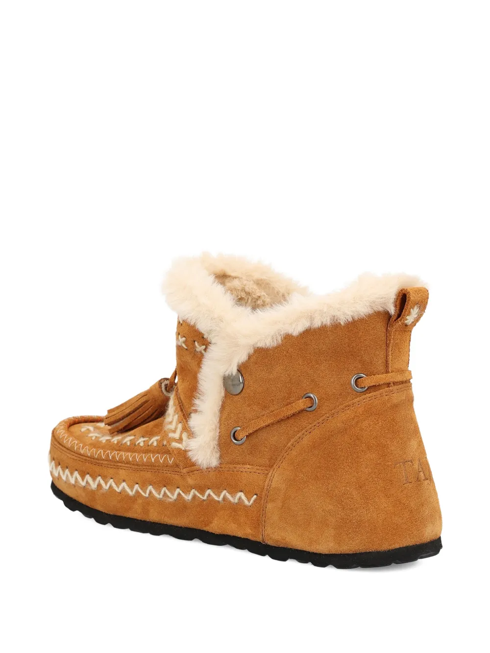 Taji Tassel-embellished Suede Boots In Brown