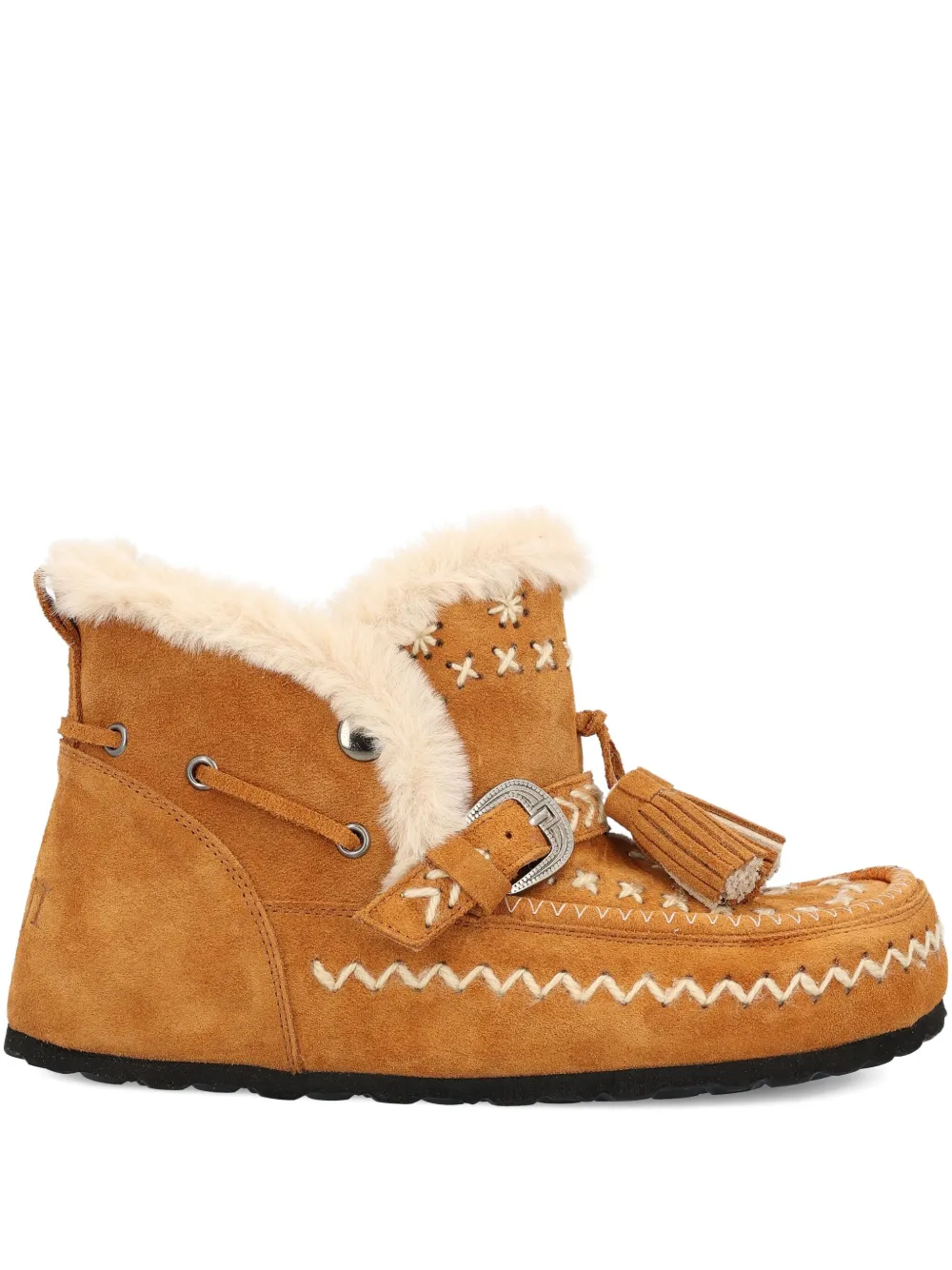 Taji Tassel-embellished Suede Boots In Brown