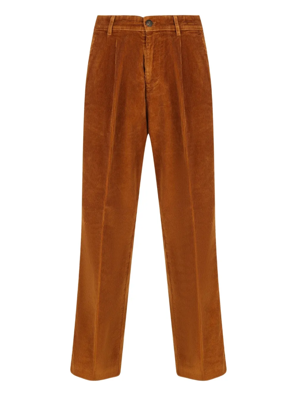 Fay Corduroy Straight-fleg Trousers In Brown