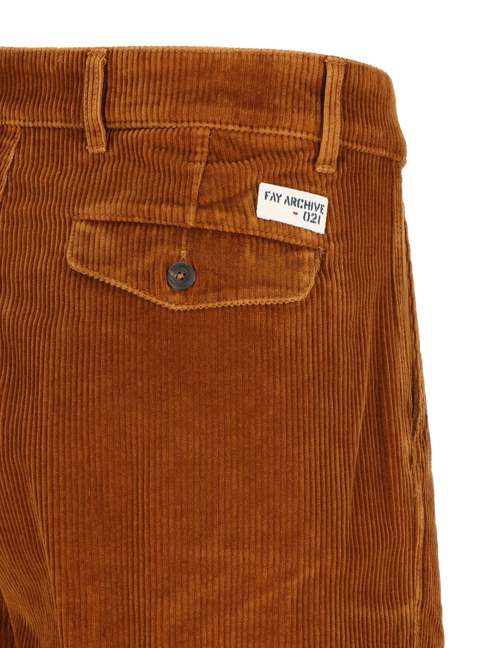 Fay Corduroy Straight-fleg Trousers In Brown