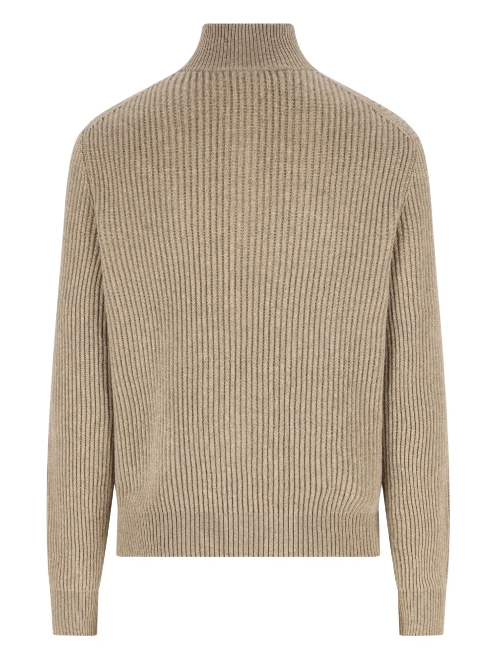 Loro Piana Plane Tree zip-neck ribbed sweater - Beige
