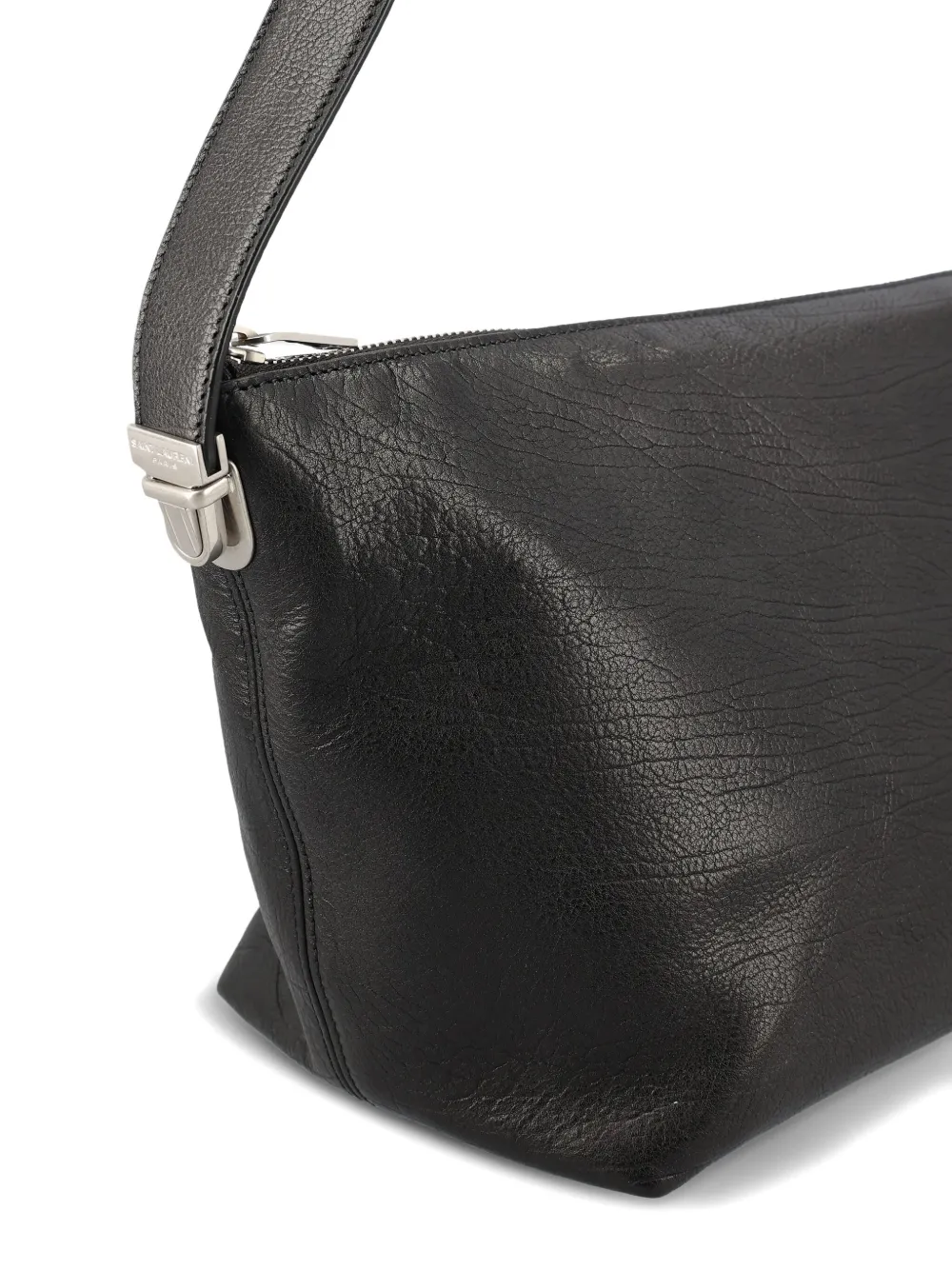 Saint Laurent Full-grain Leather Messenger Bag In Black