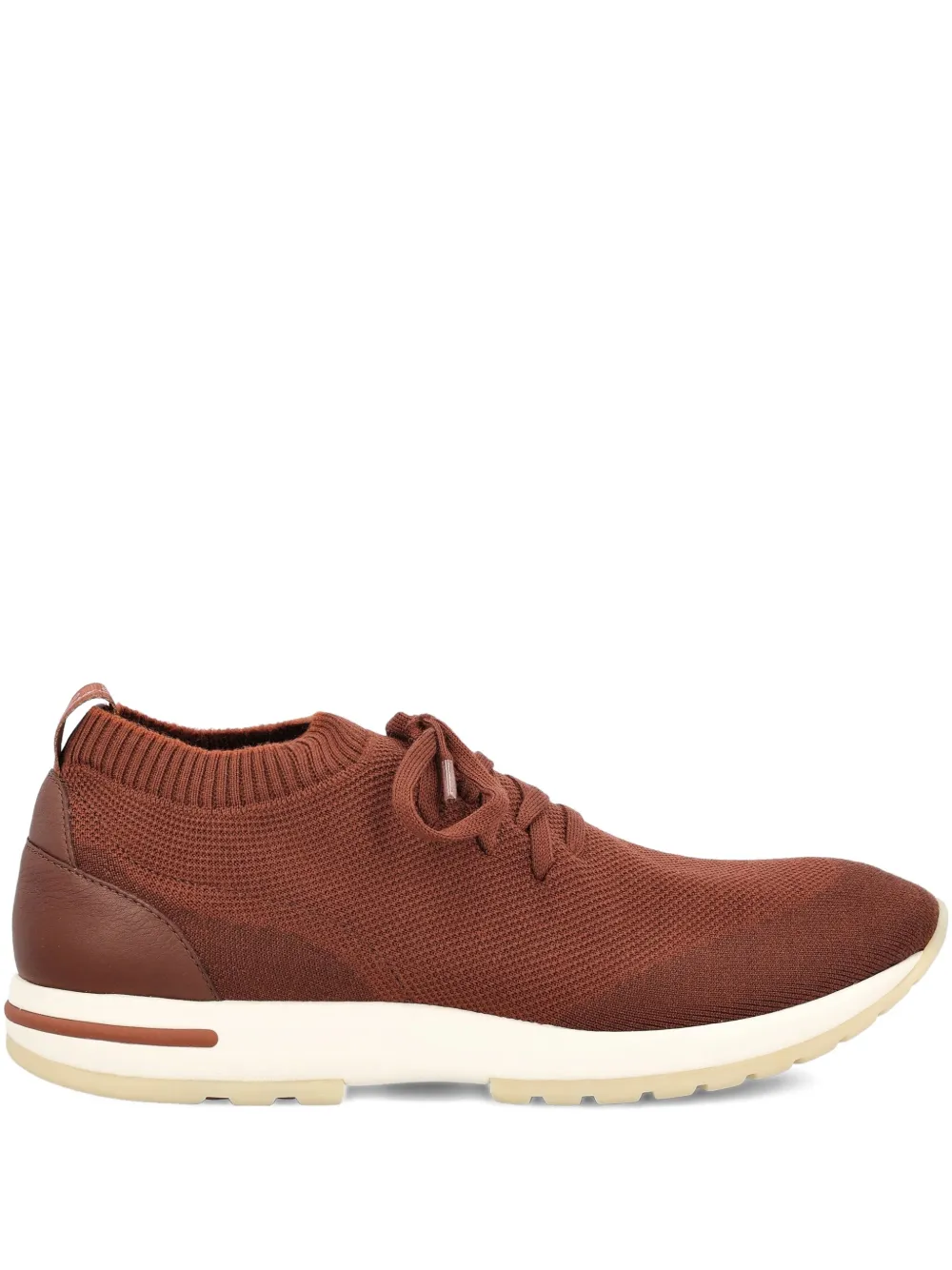 Loro Piana knitted leather sneakers Brown