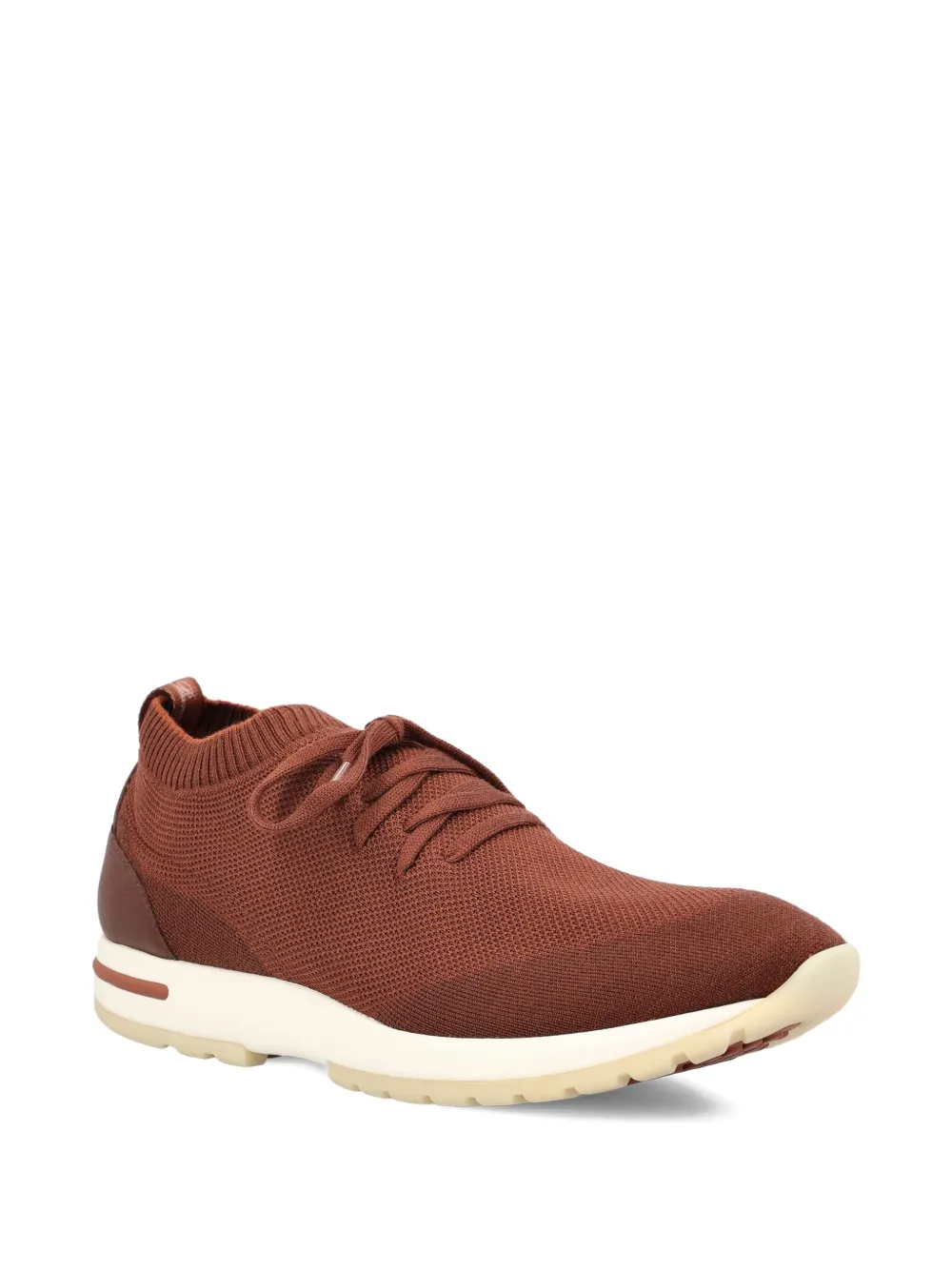 Loro Piana knitted leather sneakers Brown