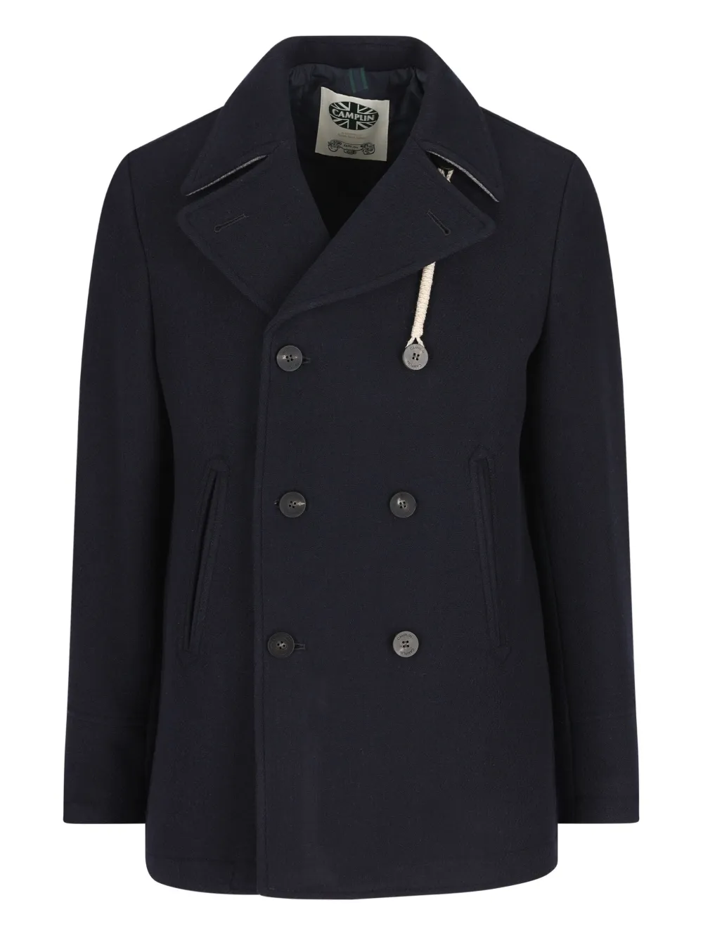 Camplin double-breasted rope-detail peacoat | Blue | Image 1
