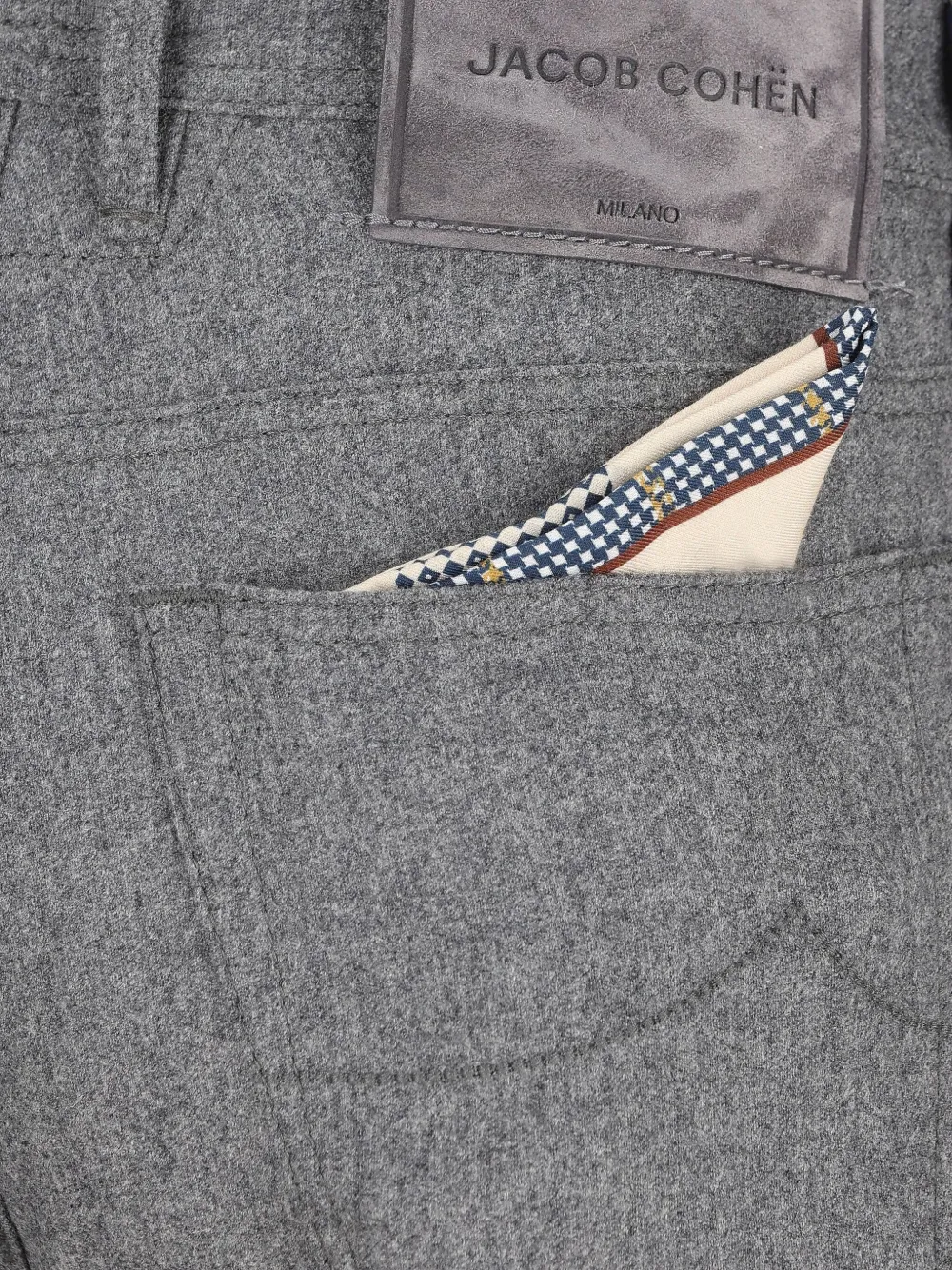Jacob Cohën Broek met vijf zakken en logopatch Grijs