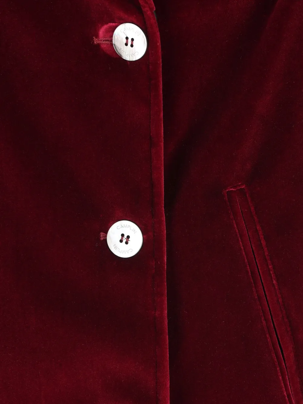 Camplin Double-breasted Velvet Coat In Red