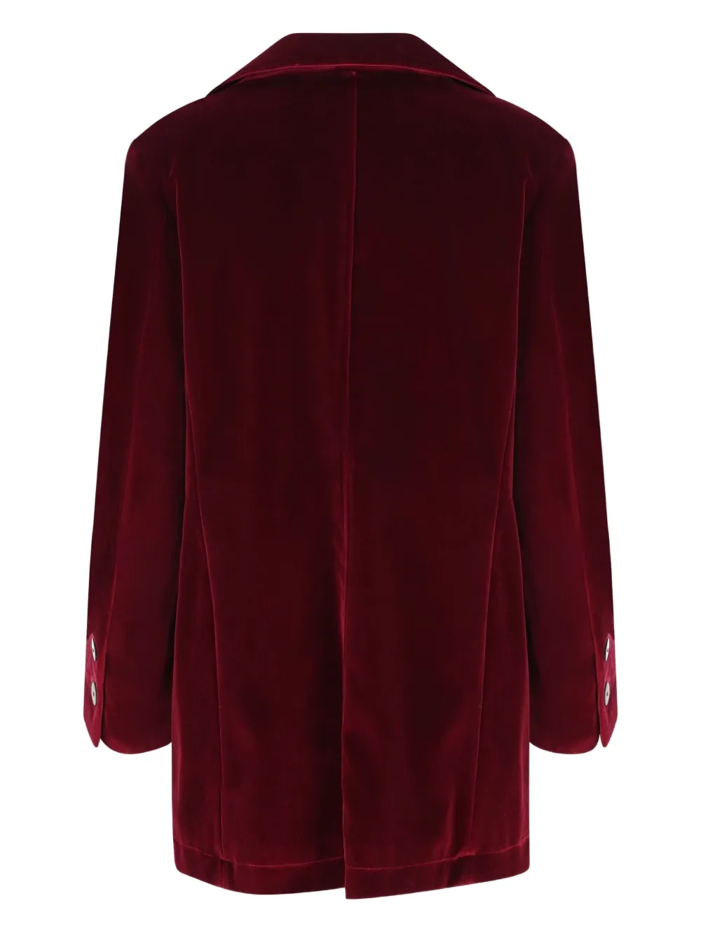Camplin Double-breasted Velvet Coat In Red