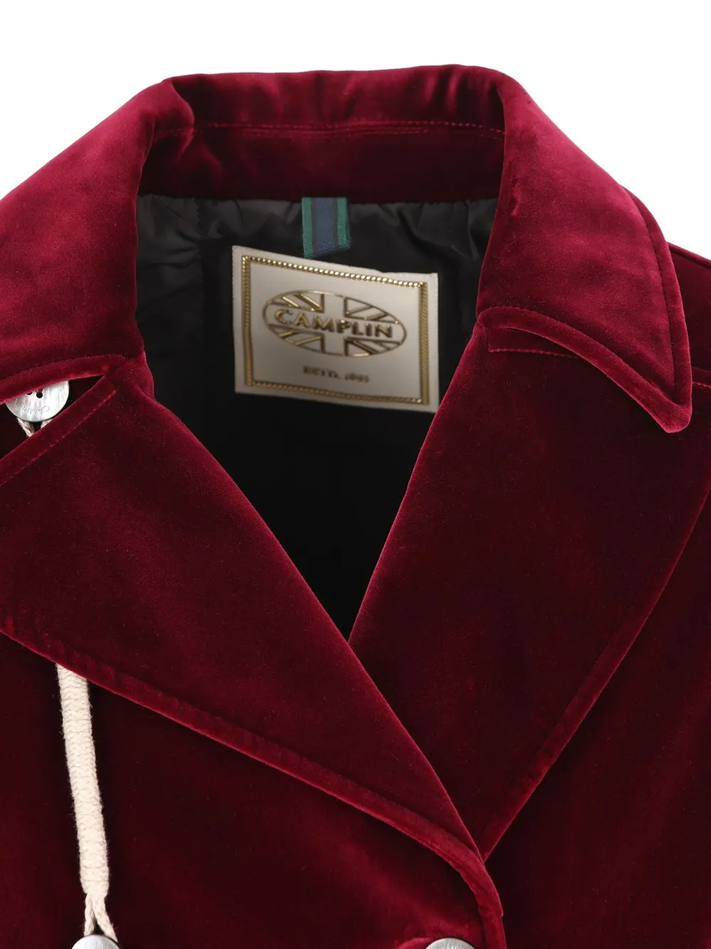 Camplin Double-breasted Velvet Coat In Red