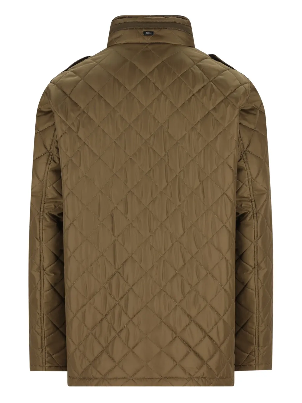 Herno Quilted High-neck Field Jacket In Brown