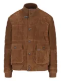 Fay quilted-pattern suede bomber jacket - Brown