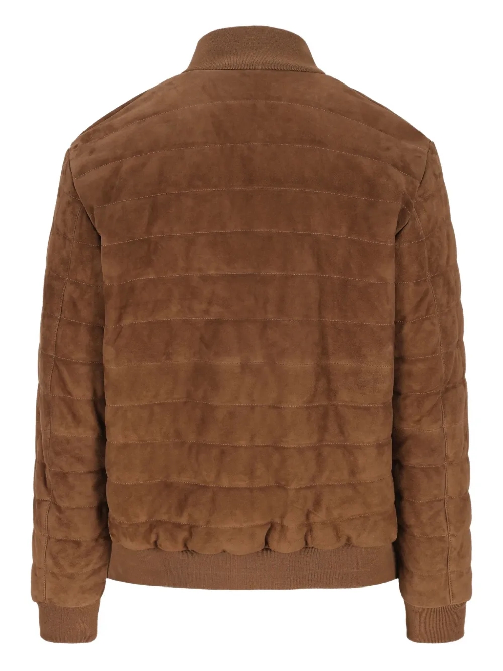 Fay quilted-pattern suede bomber jacket | Down Jackets | Image 2