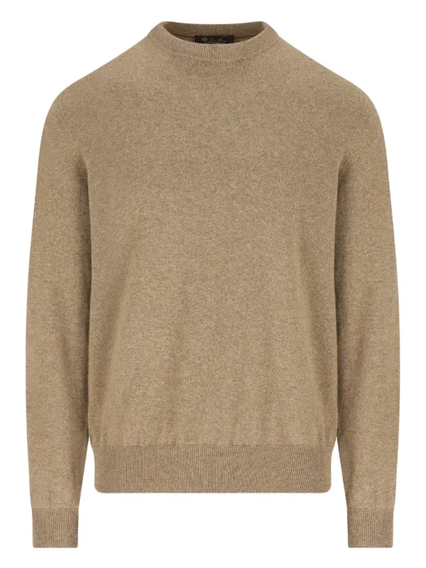 Loro Piana Suéter De Cashmere Com Decote Careca | Neutro | FARFETCH BR