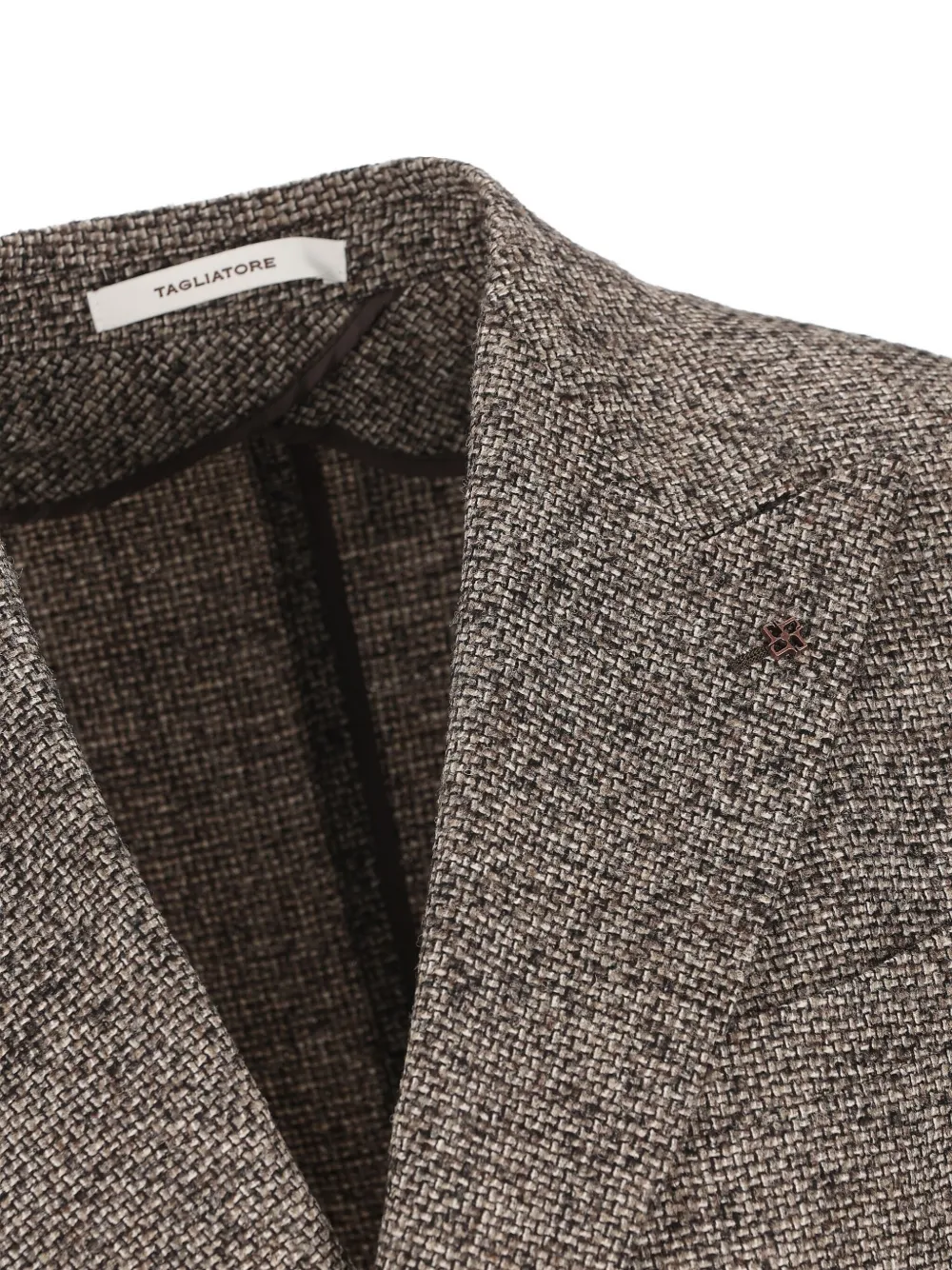 Tagliatore Beige Patterned Double-breasted Jacket In Gray