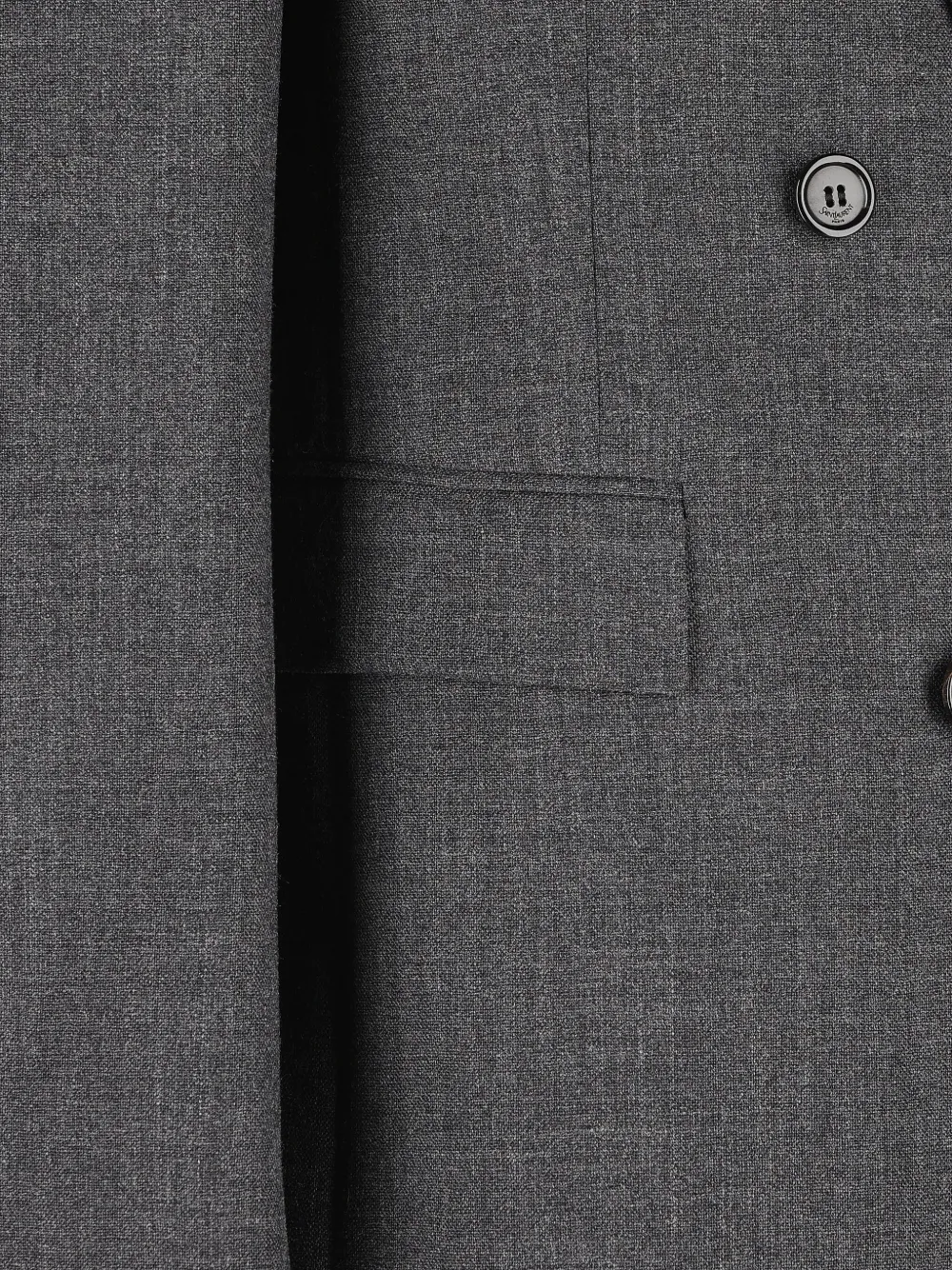Saint Laurent Double-breasted Wool Blazer In Gray