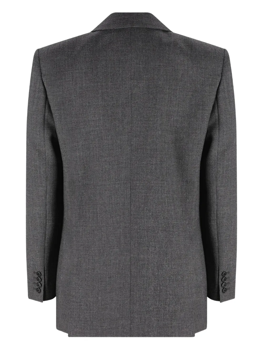 Saint Laurent Double-breasted Wool Blazer In Gray