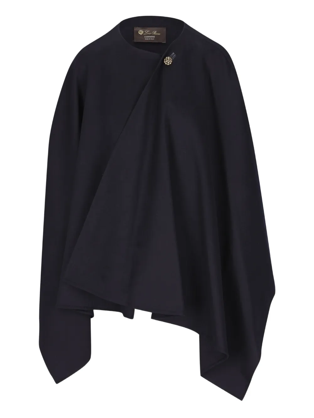 Loro Piana button-embellished cashmere cape | Blue | Image 1
