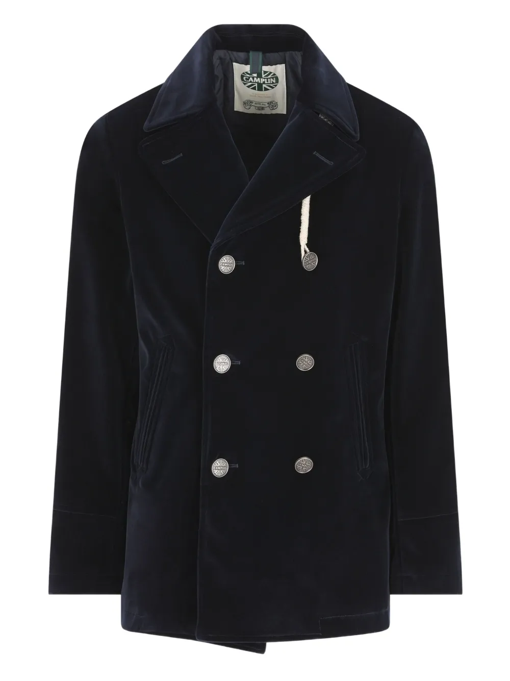 Camplin double-breasted velvet coat | Blue | Image 1