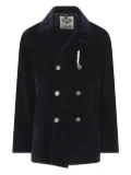 Camplin double-breasted velvet coat - Blue