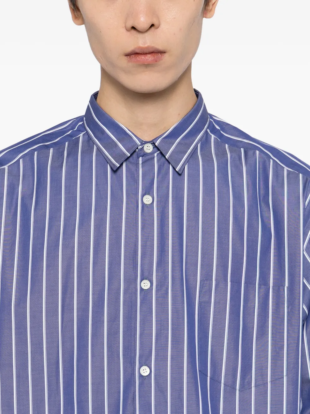 Comme des Garçons Homme Gestreept overhemd Blauw