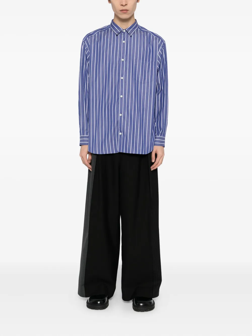 Comme des Garçons Homme stripe-printed shirt - Blauw
