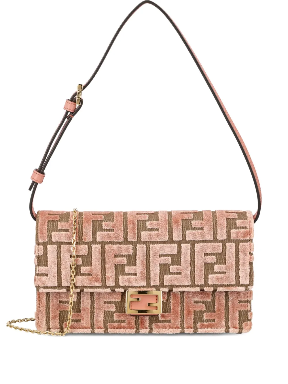 FENDI medium Baguette jacquard-velvet shoulder bag | Pink | Image 1