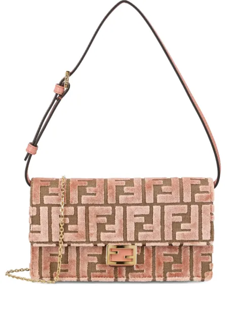 FENDI medium Baguette jacquard-velvet shoulder bag 