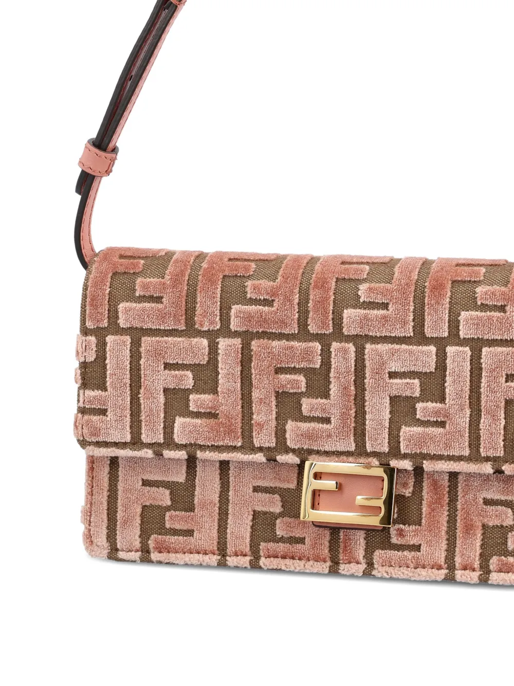 Fendi Medium Baguette Jacquard-velvet Shoulder Bag In Pink