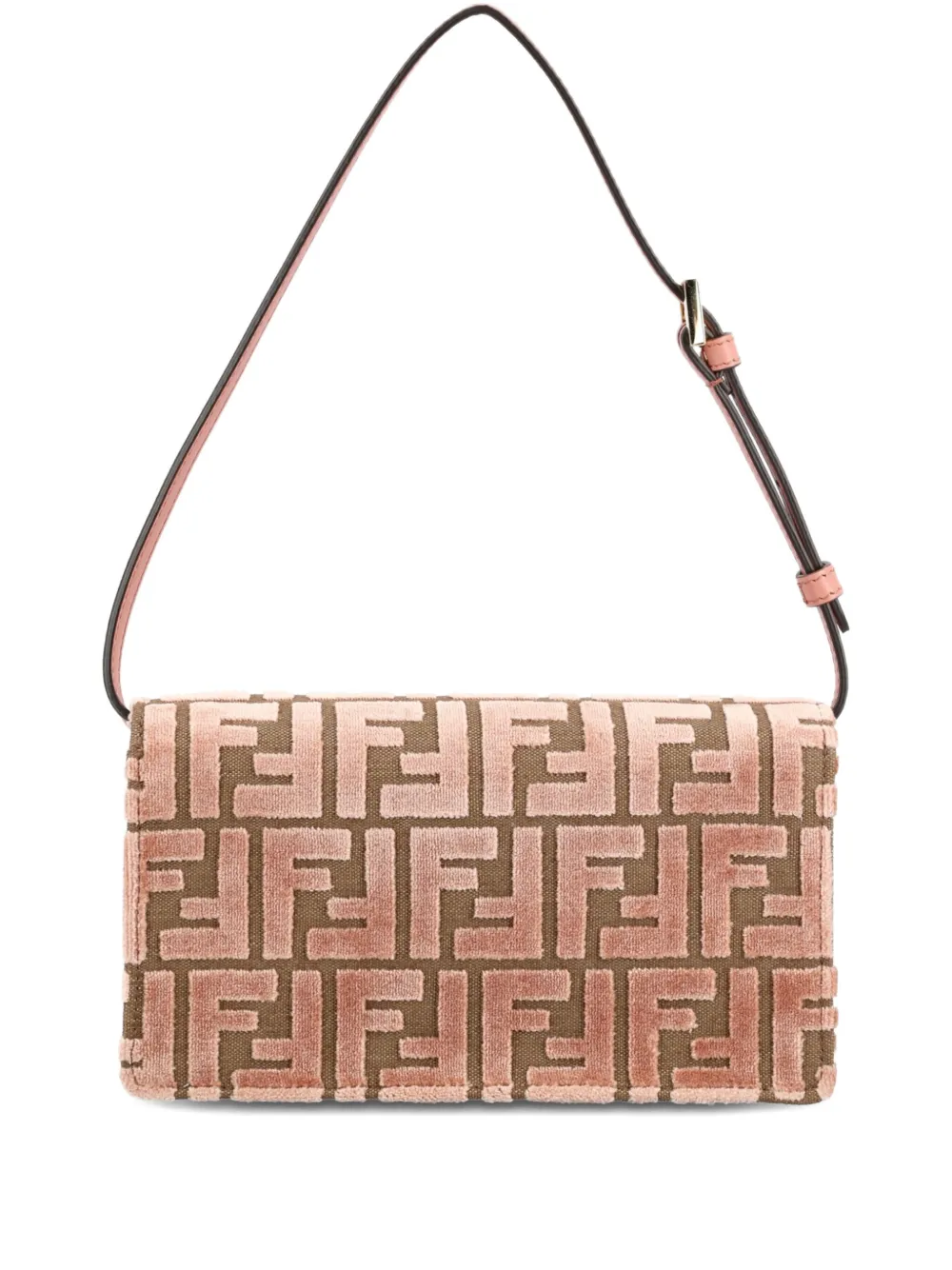 FENDI medium Baguette jacquard-velvet shoulder bag - Roze