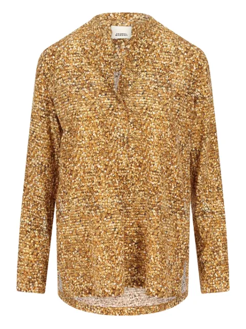 ISABEL MARANT mosaic-pattern V-neck shirt