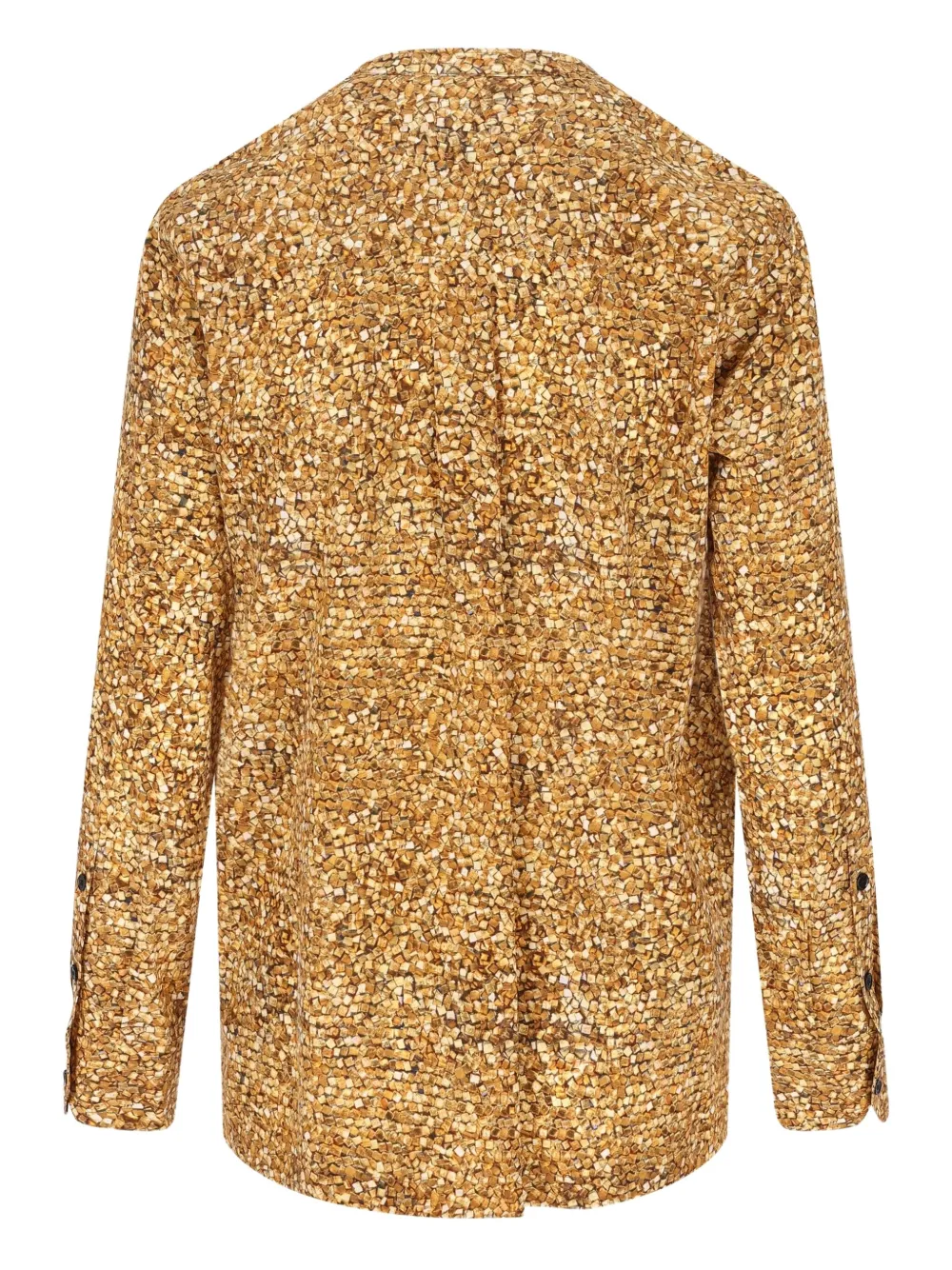 ISABEL MARANT mosaic-pattern V-neck shirt - Geel
