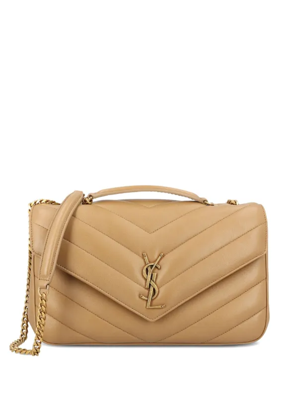 Saint Laurent Medium Loulou Quilted Shoulder Bag Neutrals
