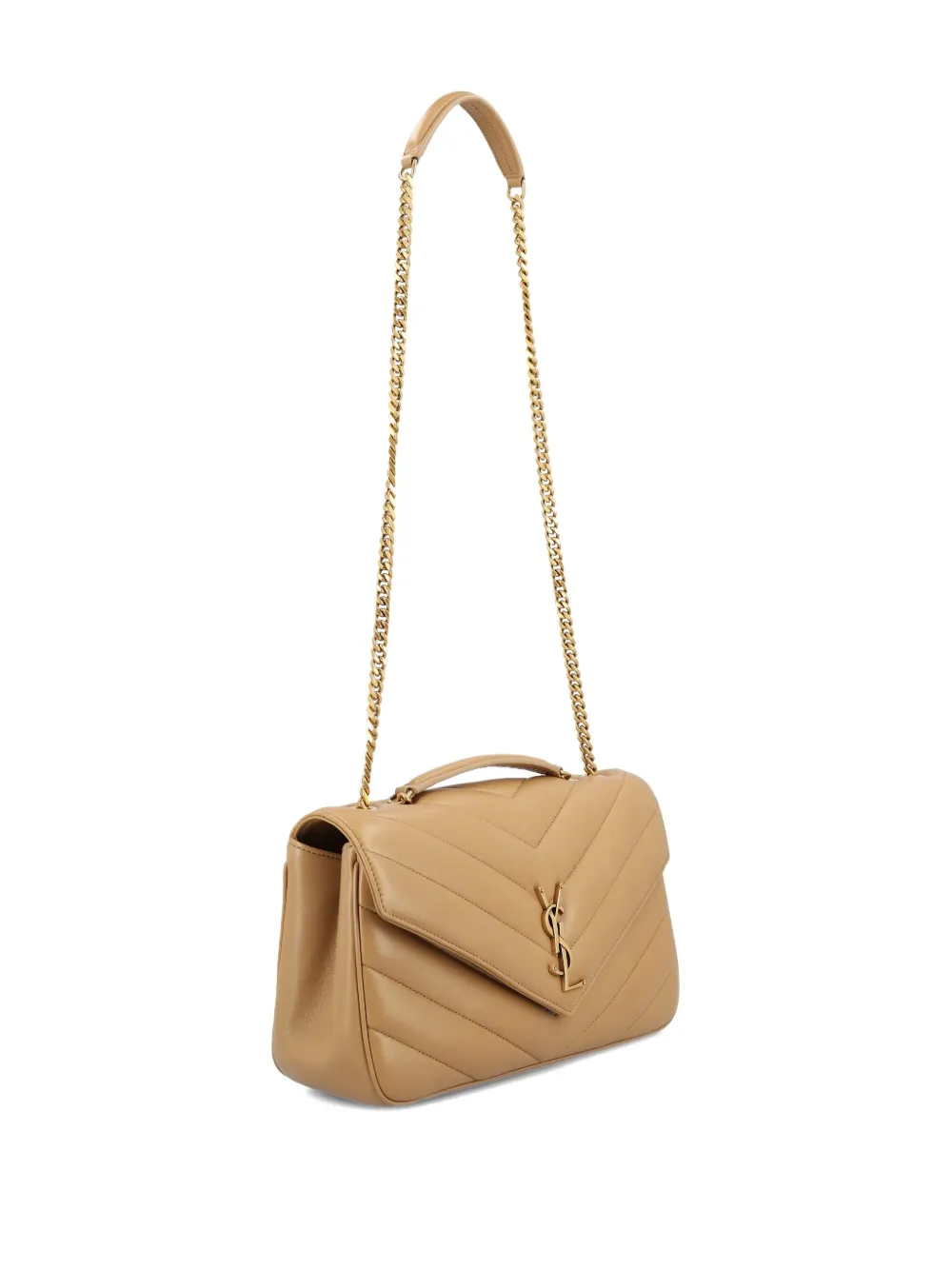 Saint Laurent Medium Loulou Quilted Shoulder Bag In Neutral