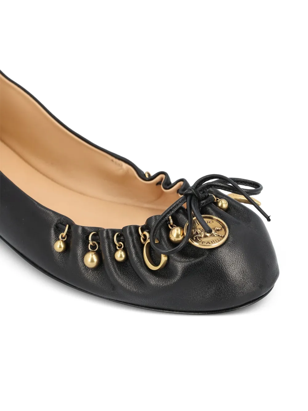 Chloé Verfraaide ballerina's met ruches Zwart