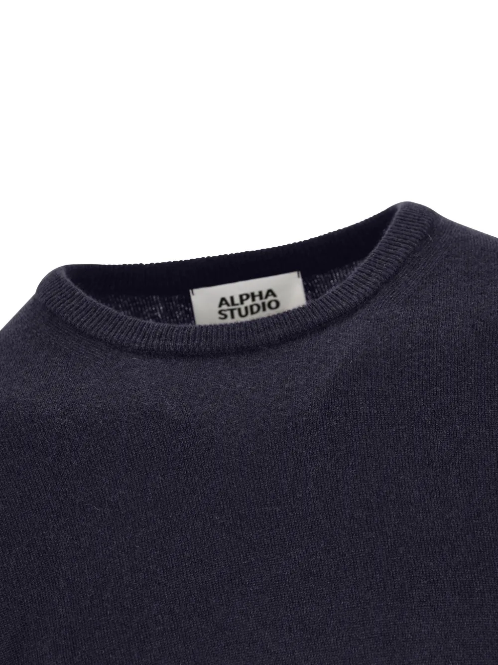 Alpha Studio Crew-neck Cashmere Sweater In Blue
