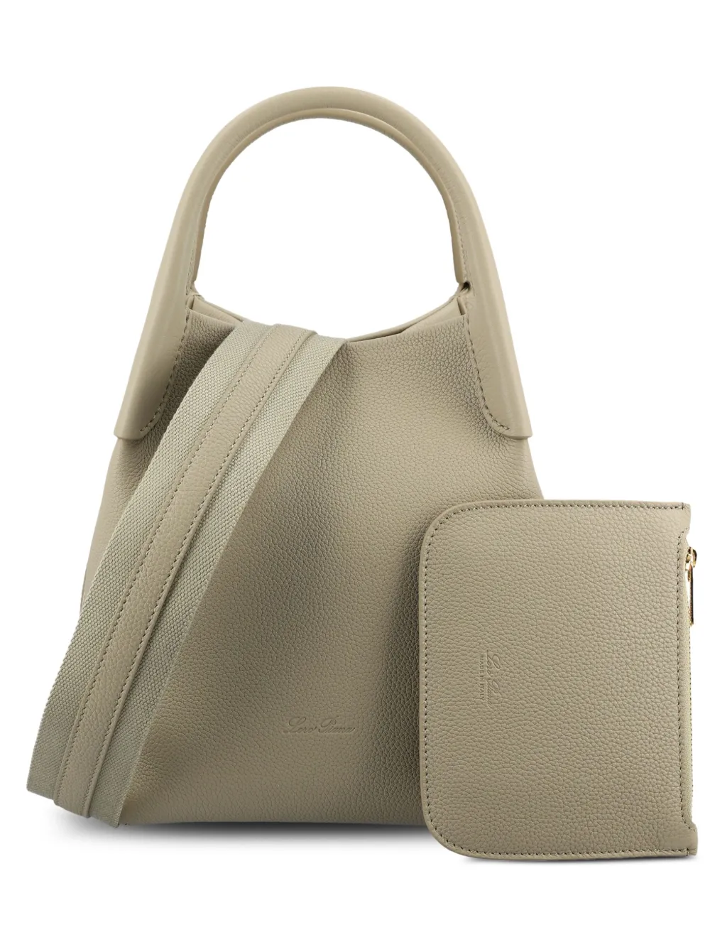 Loro Piana Hammered Calfskin Top-handle Backpack In Neutral