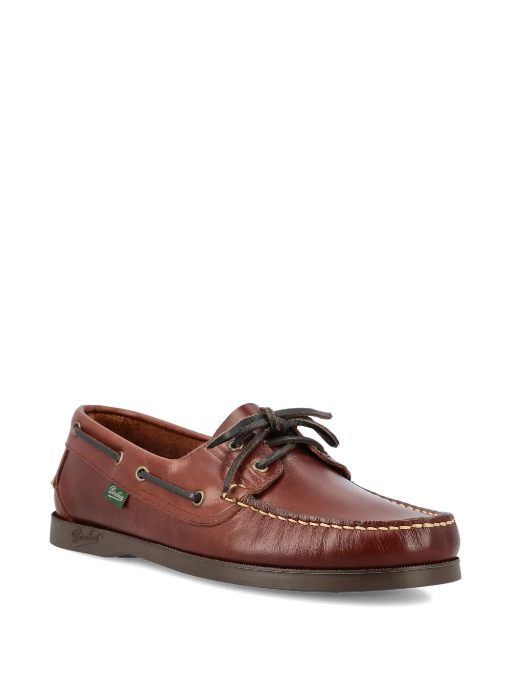 Paraboot Leather Lace-up Boat Shoes In Brown