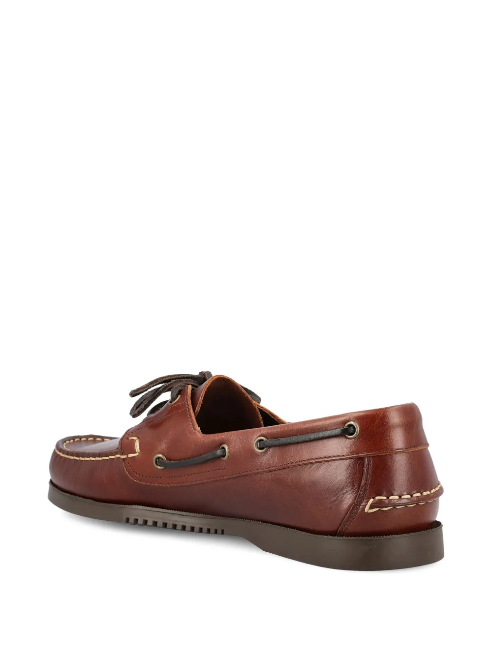 Paraboot leather lace-up boat shoes Brown