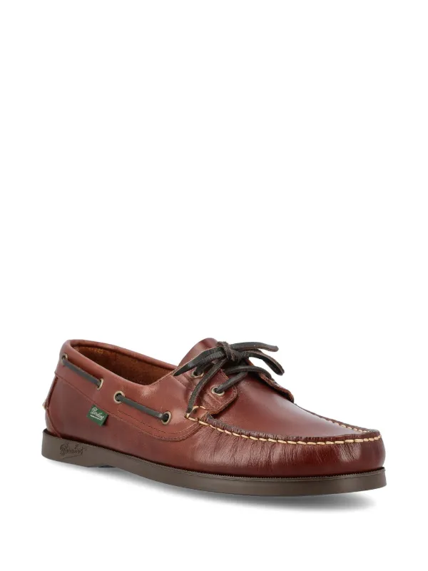 cuir marron lacet cuir chaussure bateau