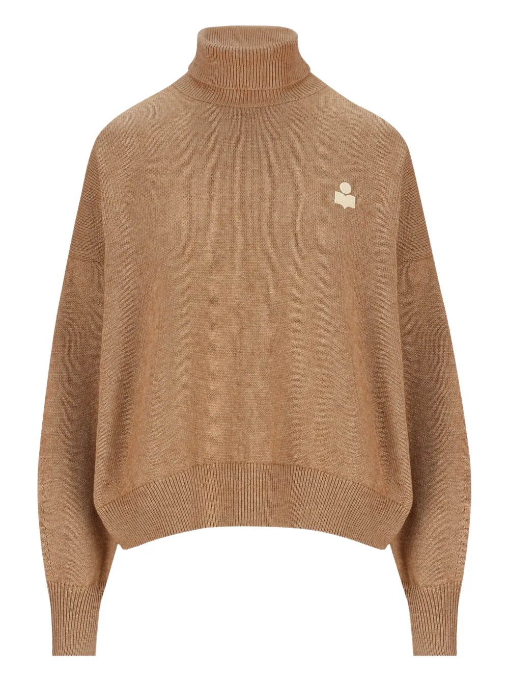 ISABEL MARANT embroidered-logo high-neck sweater | Brown | Image 1