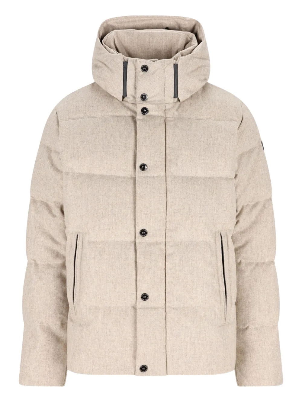 Hand Picked quilted detachable-hood padded jacket | Neutrals | Image 1