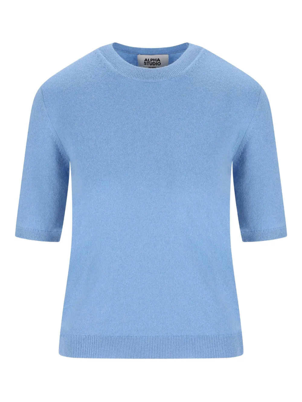 ALPHA STUDIO short-sleeve cashmere top | Blue | Image 1
