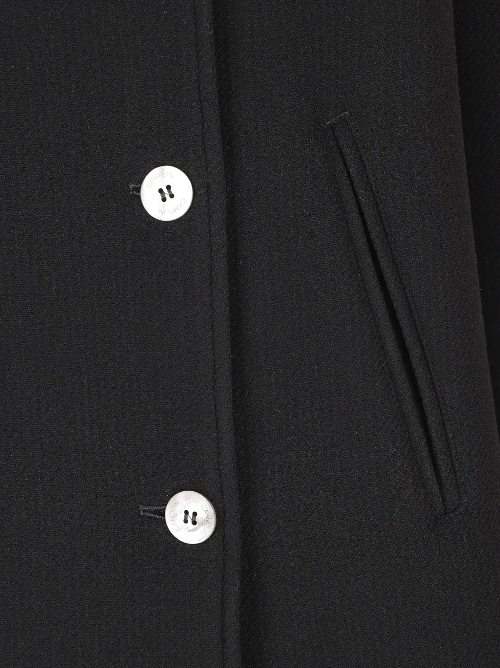 Camplin Double-breasted Rope-detail Coat In Black